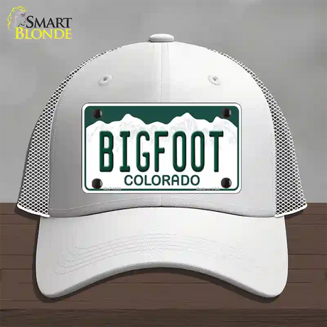 Bigfoot Colorado Novelty License Plate Hat Mesh / White