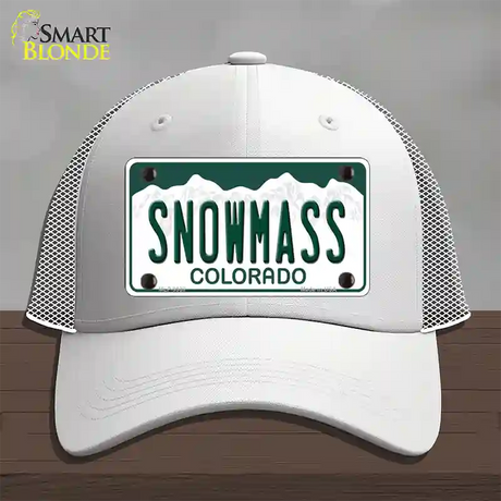 Snowmass Colorado Novelty License Plate Hat Mesh / White