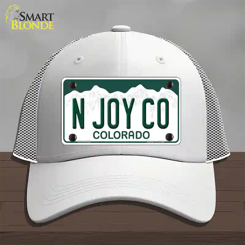 N Joy CO Colorado Novelty License Plate Hat Mesh / White