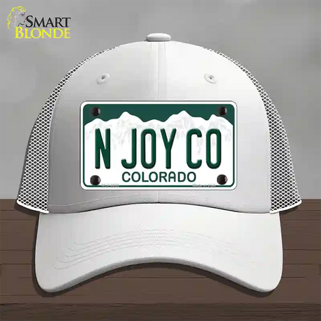 N Joy CO Colorado Novelty License Plate Hat Mesh / White