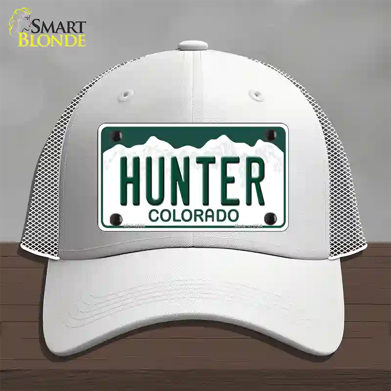 Hunter Colorado Novelty License Plate Hat Mesh / White