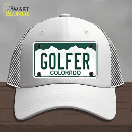 Golfer Colorado Novelty License Plate Hat Mesh / White