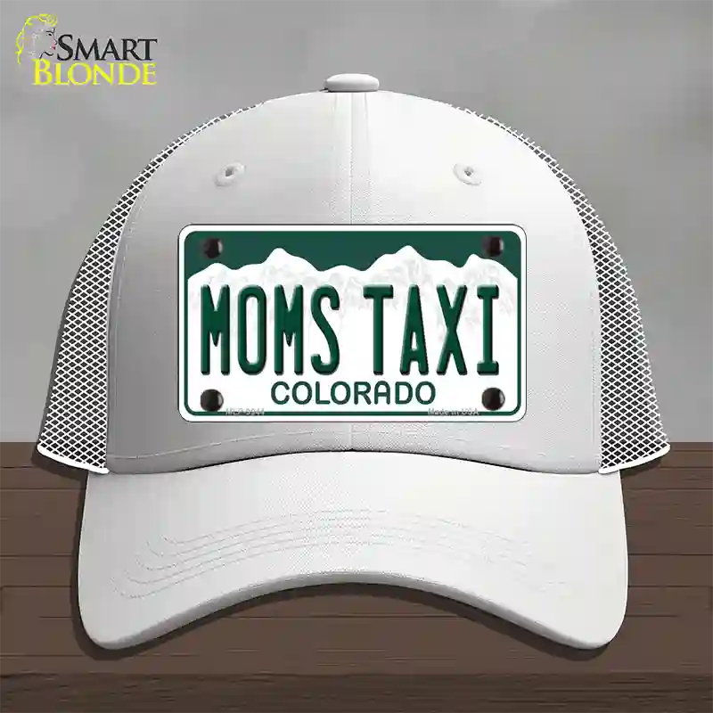 Moms Taxi Colorado Novelty License Plate Hat Mesh / White