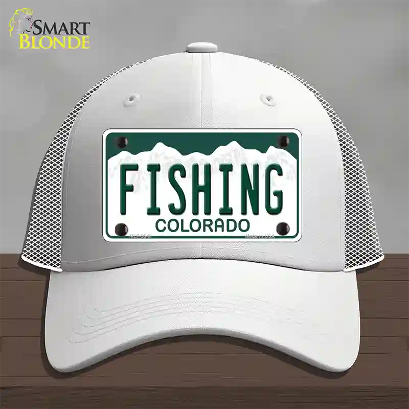 Fishing Colorado Novelty License Plate Hat Mesh / White