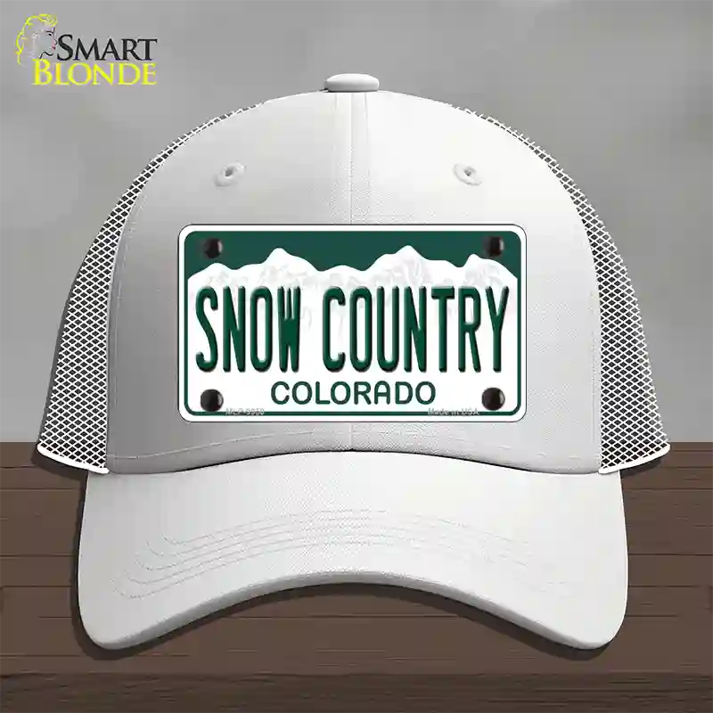 Snow Country Colorado Novelty License Plate Hat Mesh / White