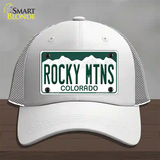 Rocky Mountains Colorado Novelty License Plate Hat Mesh / White