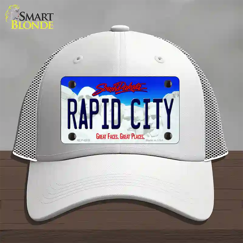 Rapid City South Dakota Novelty License Plate Hat Mesh / White