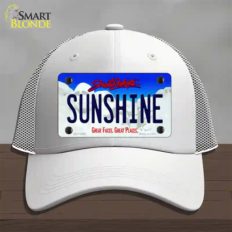 Sunshine South Dakota Novelty License Plate Hat Mesh / White