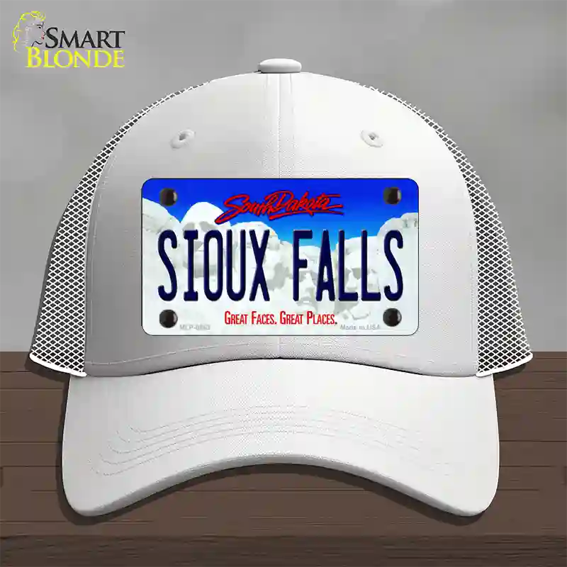 Sioux Falls South Dakota Novelty License Plate Hat Mesh / White