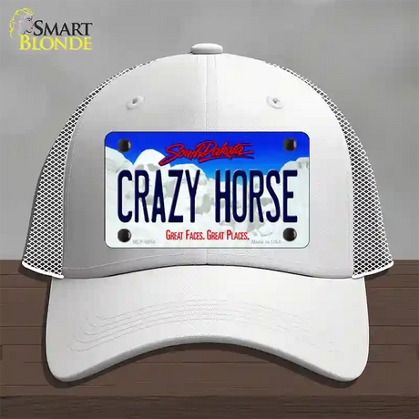 Crazy Horse South Dakota Novelty License Plate Hat Mesh / White