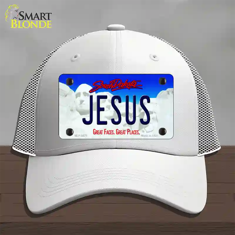 Jesus South Dakota Novelty License Plate Hat Mesh / White