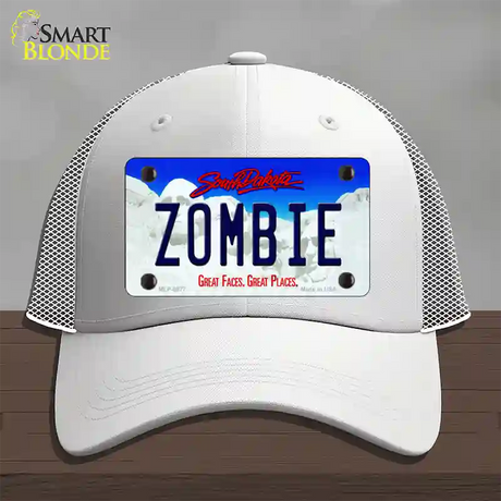 Zombie South Dakota Novelty License Plate Hat Mesh / White