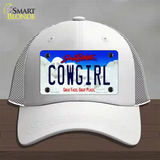 Cowgirl South Dakota Novelty License Plate Hat Mesh / White