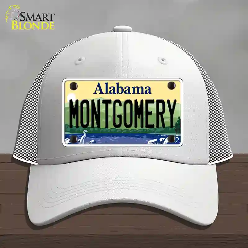 Montgomery Alabama Novelty License Plate Hat Mesh / White