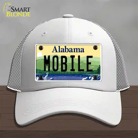 Mobile Alabama Novelty License Plate Hat Mesh / White