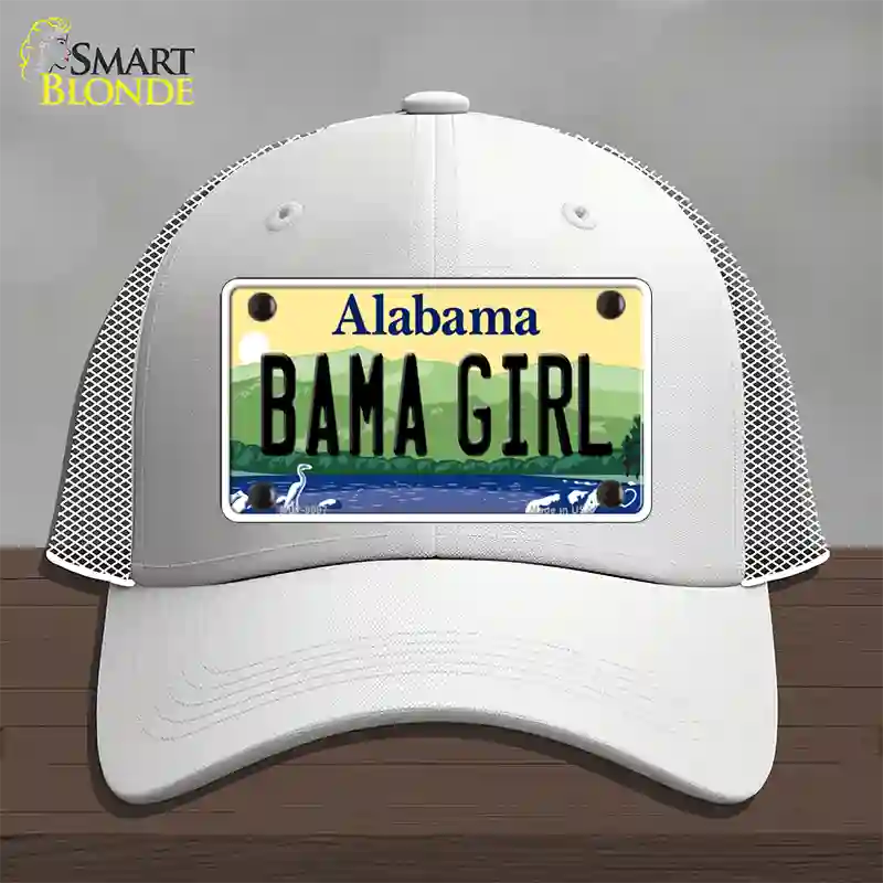 Bama Girl Alabama Novelty License Plate Hat Mesh / White