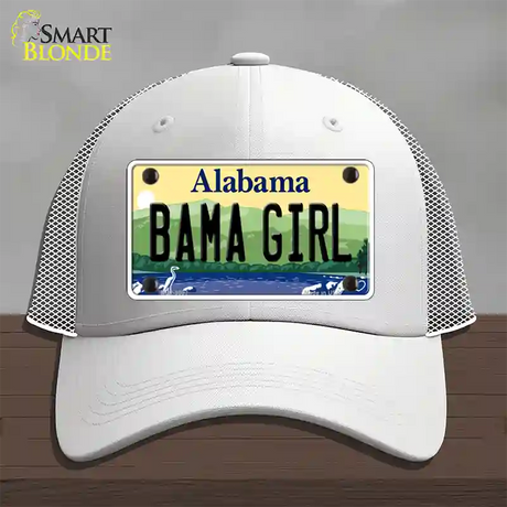 Bama Girl Alabama Novelty License Plate Hat Mesh / White