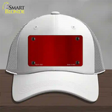 Red Metallic Solid Novelty License Plate Hat Mesh / White