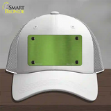 Lime Green Metallic Solid Novelty License Plate Hat Mesh / White