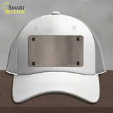 Tan Metallic Solid Novelty License Plate Hat Mesh / White