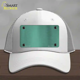 Teal Metallic Solid Novelty License Plate Hat Mesh / White