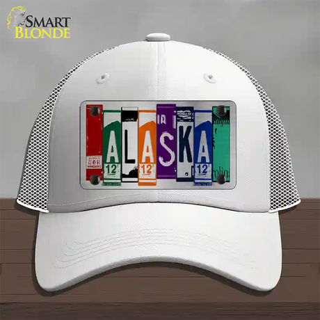 Alaska License Plate Art Novelty License Plate Hat Mesh / White