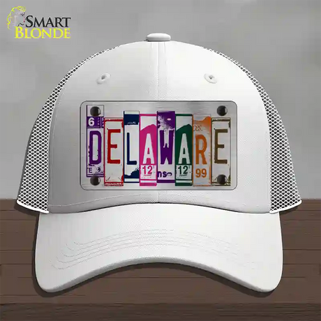 Delaware License Plate Art Novelty License Plate Hat Mesh / White