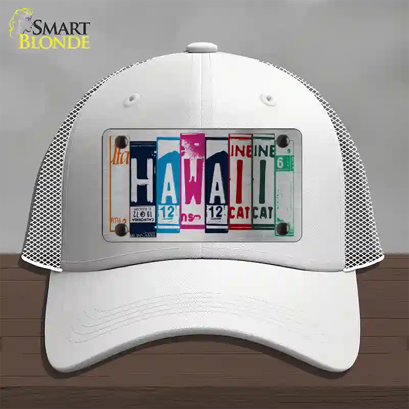 Hawaii License Plate Art Novelty License Plate Hat Mesh / White