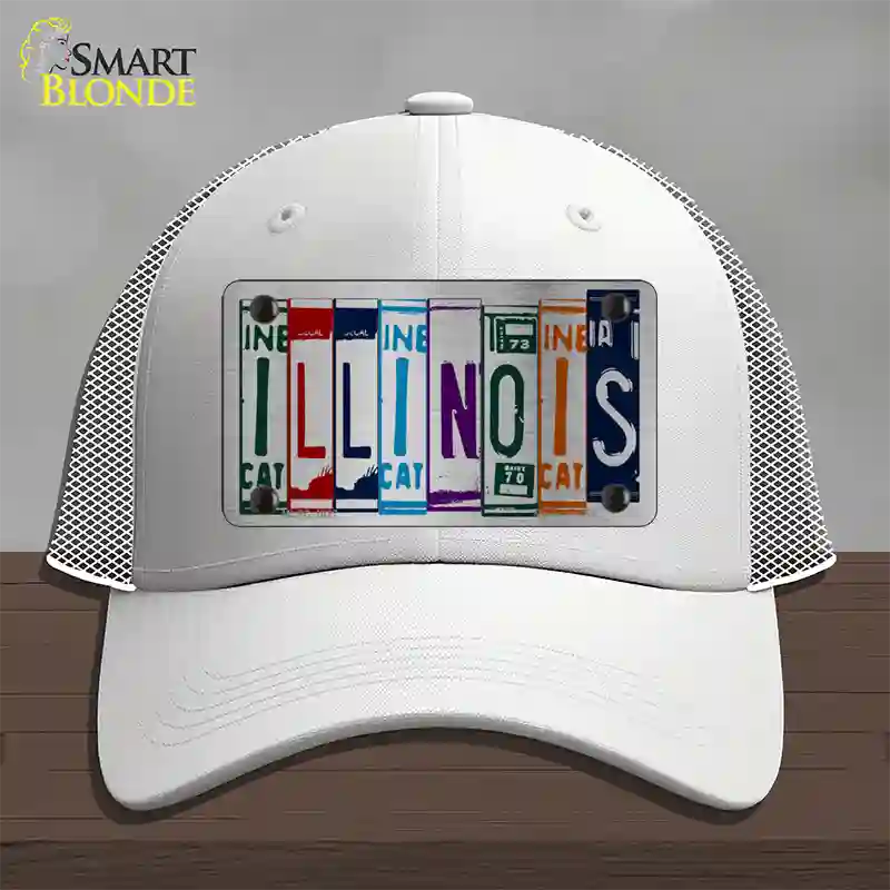 Illinois License Plate Art Novelty License Plate Hat Mesh / White