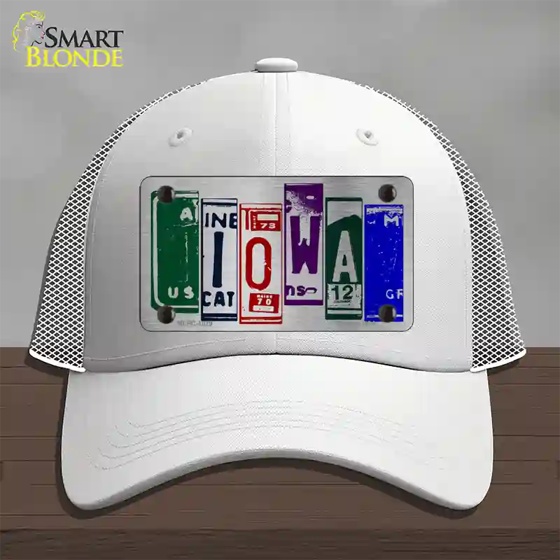 Iowa License Plate Art Novelty License Plate Hat Mesh / White