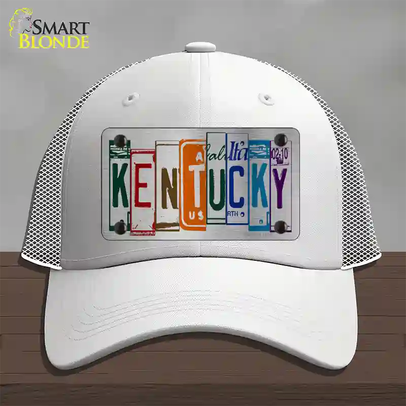 Kentucky License Plate Art Novelty License Plate Hat Mesh / White