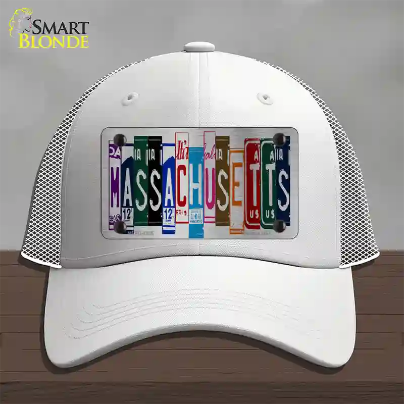 Massachusetts License Plate Art Novelty License Plate Hat Mesh / White