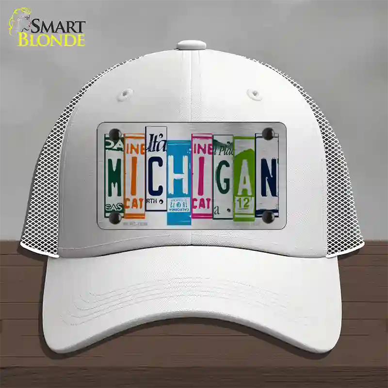 Michigan License Plate Art Novelty License Plate Hat Mesh / White