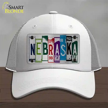 Nebraska License Plate Art Novelty License Plate Hat Mesh / White