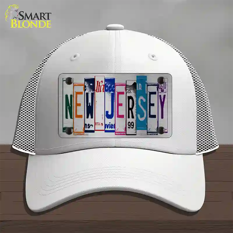 New Jersey License Plate Art Novelty License Plate Hat Mesh / White