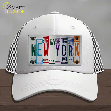 New York License Plate Art Novelty License Plate Hat Mesh / White