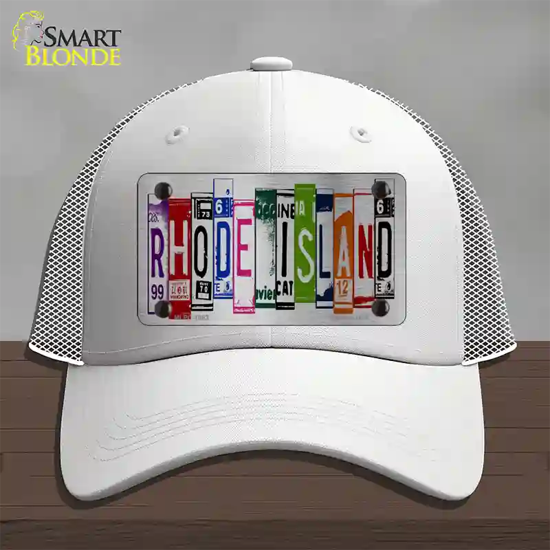 Rhode Island License Plate Art Novelty License Plate Hat Mesh / White