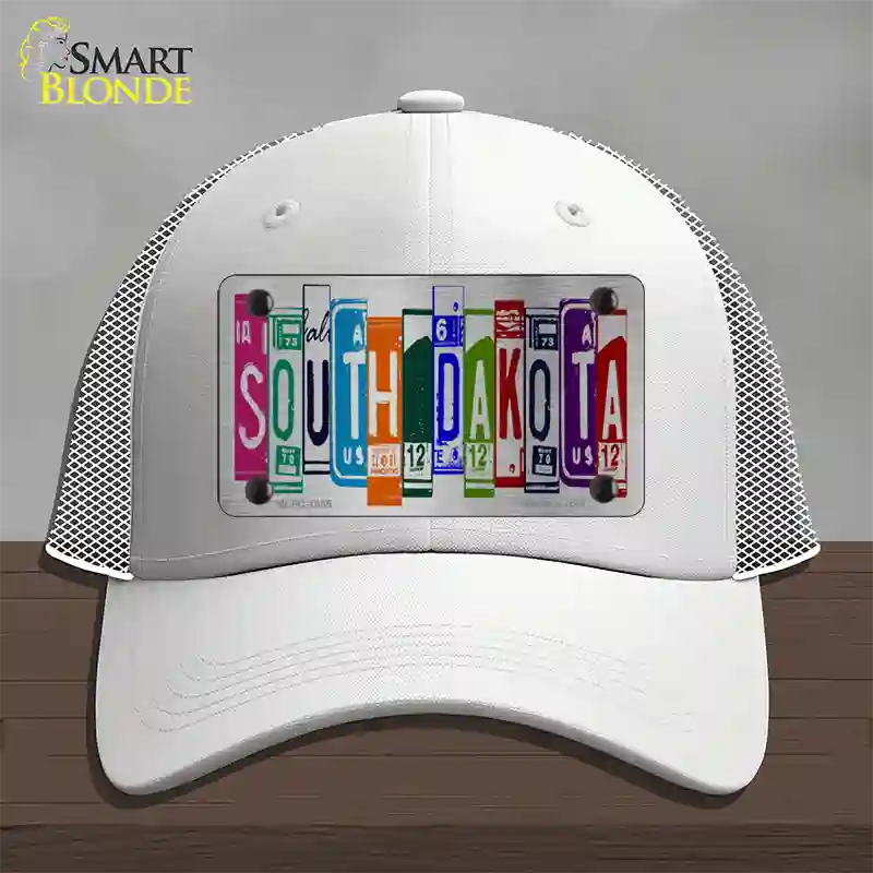 South Dakota License Plate Art Novelty License Plate Hat Mesh / White