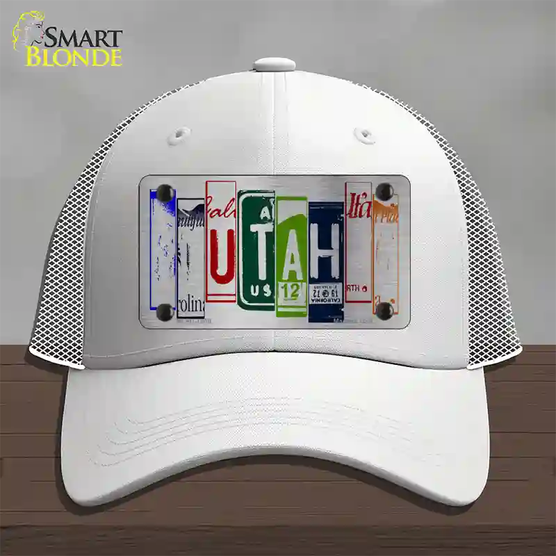 Utah License Plate Art Novelty License Plate Hat Mesh / White