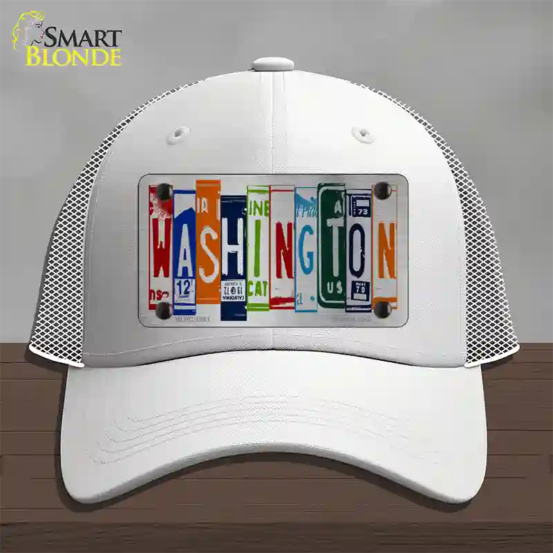 Washington License Plate Art Novelty License Plate Hat Mesh / White