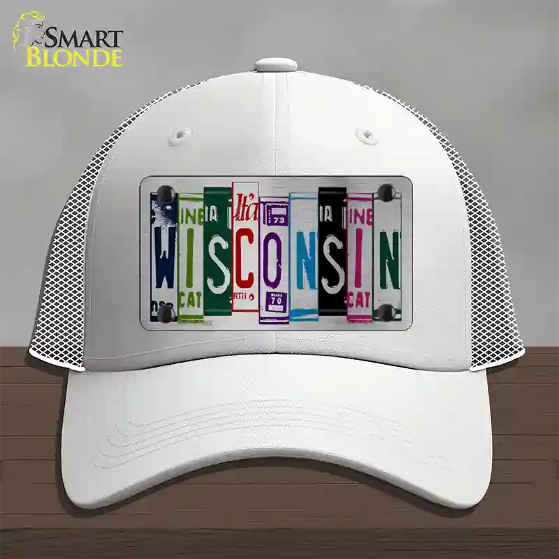 Wisconsin License Plate Art Novelty License Plate Hat Mesh / White