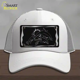 Dolphins Black Brushed Chrome Novelty License Plate Hat Mesh / White