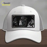 Wizards And Dragons Black Brushed Chrome Novelty License Plate Hat Mesh / White