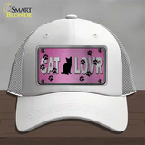 Cat Lover Pink Brushed Chrome Novelty License Plate Hat Tag Mesh / White