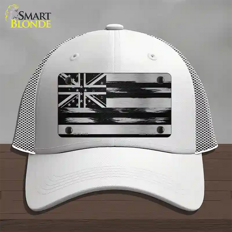 Hawaii Carbon Fiber Novelty License Plate Hat Mesh / White