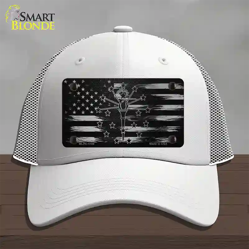 Indiana Carbon Fiber Novelty License Plate Hat Mesh / White