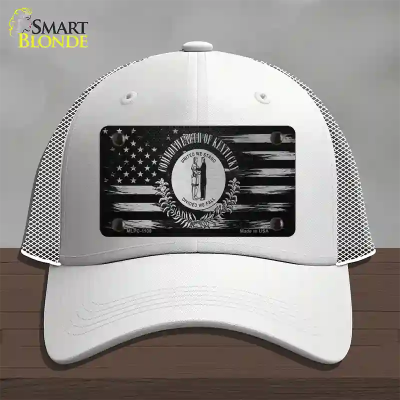 Kentucky Carbon Fiber Novelty License Plate Hat Mesh / White