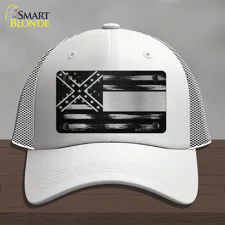 Mississippi Carbon Fiber Novelty License Plate Hat Mesh / White