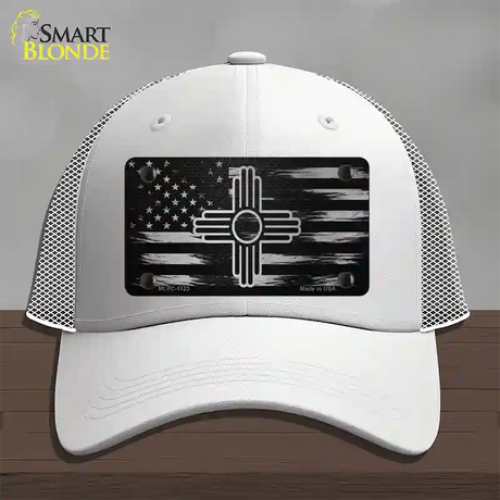 New Mexico Carbon Fiber Novelty License Plate Hat Mesh / White