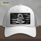 North Dakota Carbon Fiber Novelty License Plate Hat Mesh / White